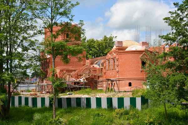 Construction of Church of All Saints of memory fallen in the years of World War I, Russia — Stock Photo, Image