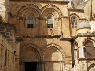 Diriliş Kilisesi bir cephe parçası. Jerusalem, İsrail