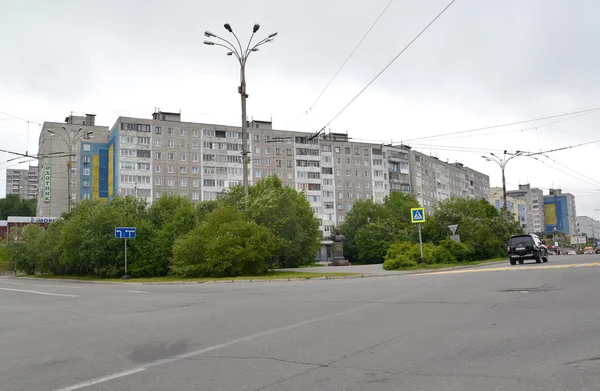 Vista da Rua Papanin em Murmansk — Fotografia de Stock