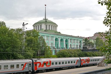 Murmansk, Rusya - 17 Temmuz 2015: Murmansk demiryolu bir görünüm