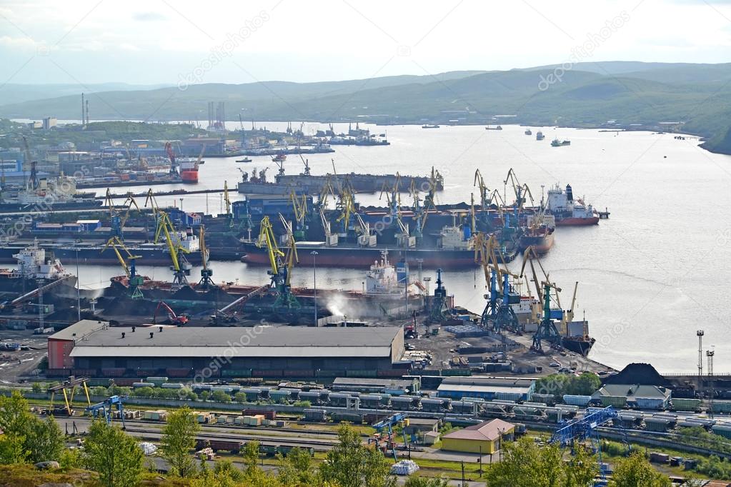 Panorama of Murmansk Commercial Seaport 