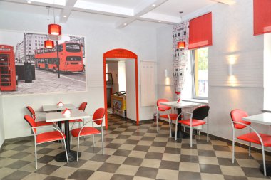 Modern café bir iç fotoğraf ile Westminster Sarayı bir duvar parçası
