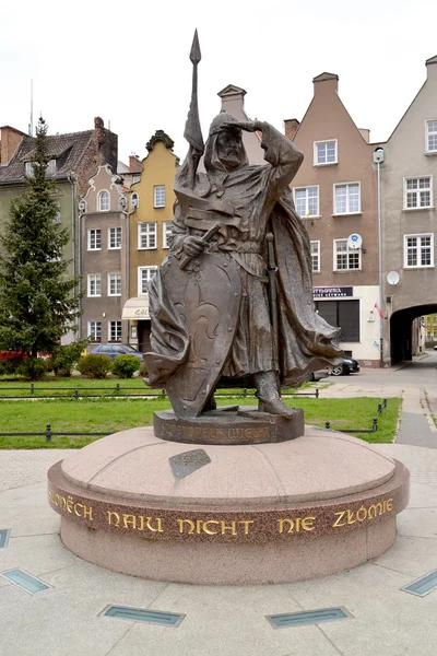 Monumento a Svyatopolk II Pomeransky em Gdansk, Polônia — Fotografia de Stock