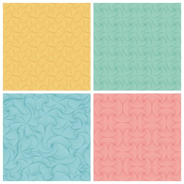 Dört kesintisiz çizgi soyut çizilmiş desen kümesi. Seamless modeli kullanılan duvar kağıdı, yüzey dokuları, desen dolgularını, web sayfası arka planı için.