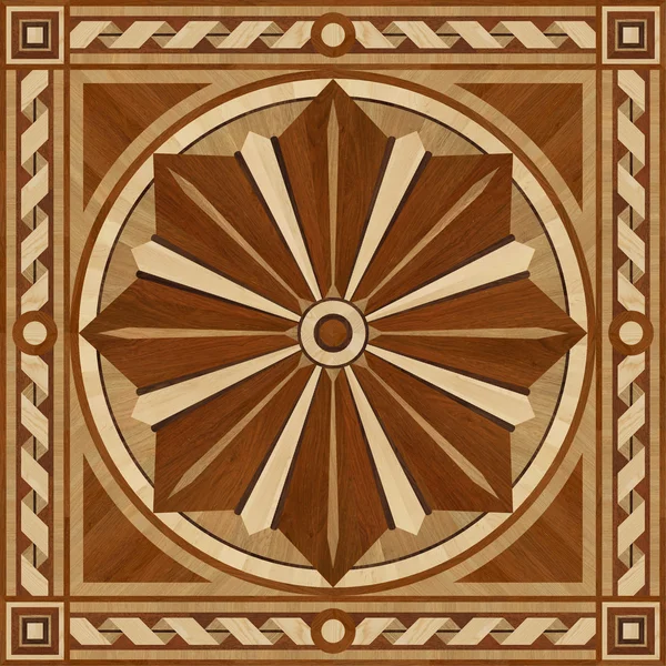 Medalhão design piso em parquet, textura de madeira — Fotografia de Stock