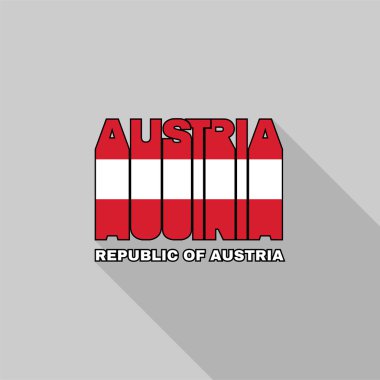 Avusturya bayrağı tipografi, t-shirt grafik