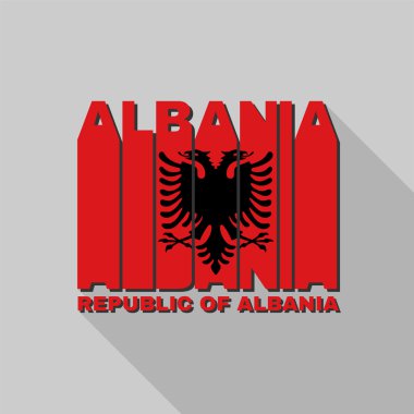Arnavutluk bayrağı tipografi, t-shirt grafik