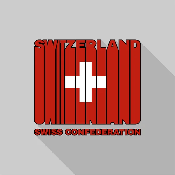 Швейцарія прапор типографіки, футболка графіка — стоковий вектор