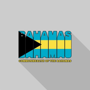Bahamalar bayrağı tipografi, t-shirt grafik