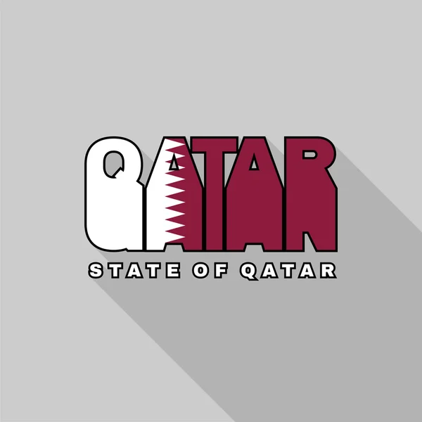 Tipografia de bandeira do Qatar, gráficos de t-shirt —  Vetores de Stock
