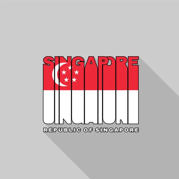 Singapur flaga typografii, t-shirt grafiki — Wektor stockowy