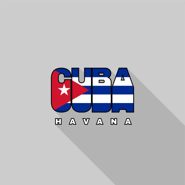 Cuba tipografia bandeira, t-shirt gráficos — Vetor de Stock