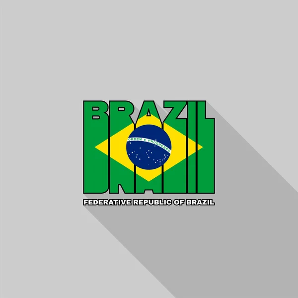 브라질 국기 인쇄 술, t-셔츠 그래픽 — 스톡 벡터