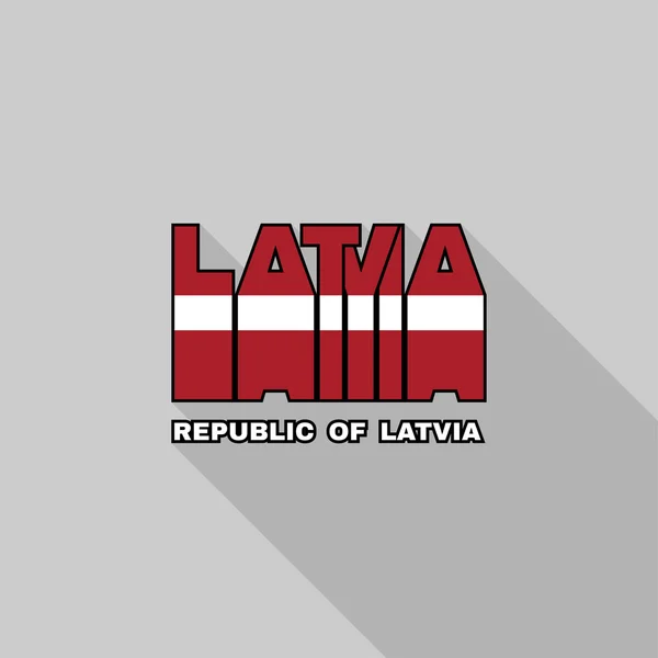 Letonya bayrağı tipografi, t-shirt grafik — Stok Vektör