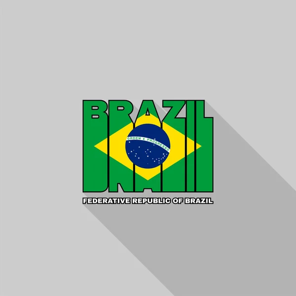 Tipografia da bandeira do Brasil, gráficos de t-shirt —  Vetores de Stock