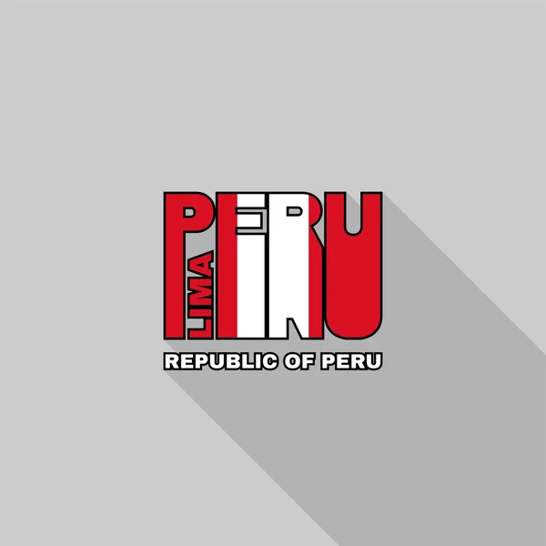Tipografia de bandeira do Peru, gráficos de t-shirt —  Vetores de Stock