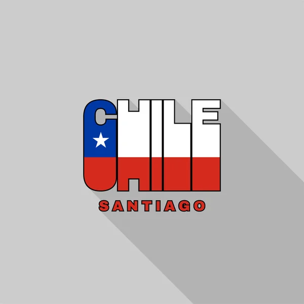 Şili bayrağı tipografi, t-shirt grafik — Stok Vektör