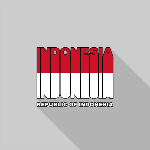 Indonesia flag typography, t-shirt graphics - Stok Vektor