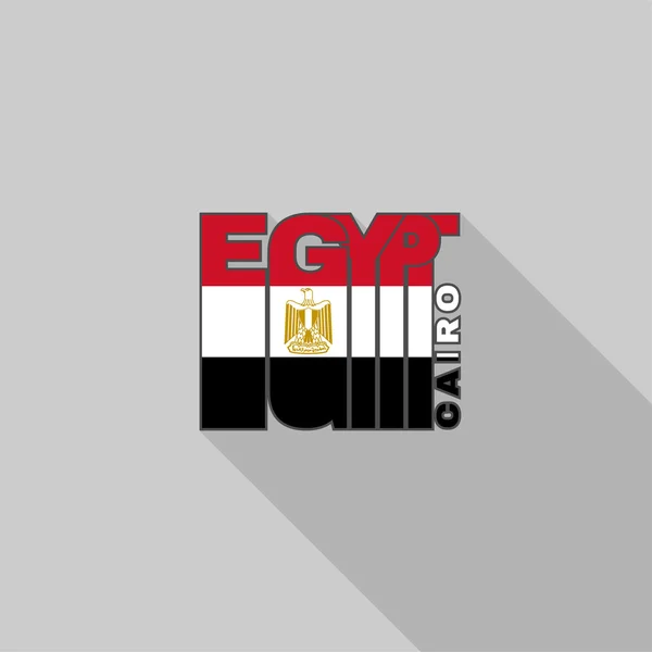 Tipografía de bandera de Egipto, gráficos de camisetas — Vector de stock
