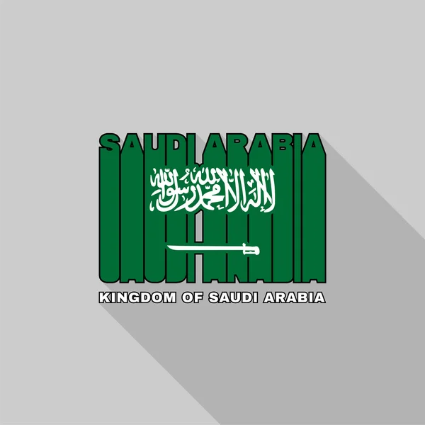 Tipografía de bandera de Arabia Saudita, gráficos de camisetas — Vector de stock