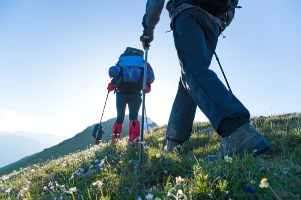 Wandern in den Bergen — Stockfoto