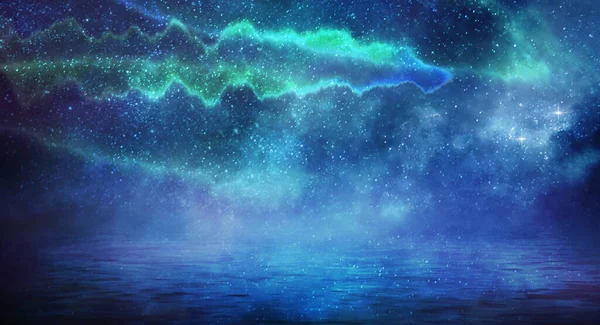 Aurora Boreal Sobre Mar — Foto de Stock