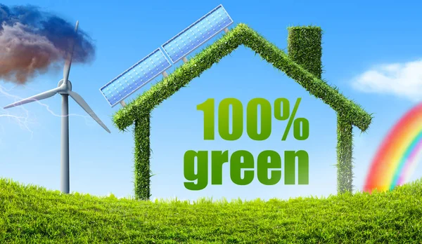 Eco House Concept Made Grass Illustration — Stock Photo, Image