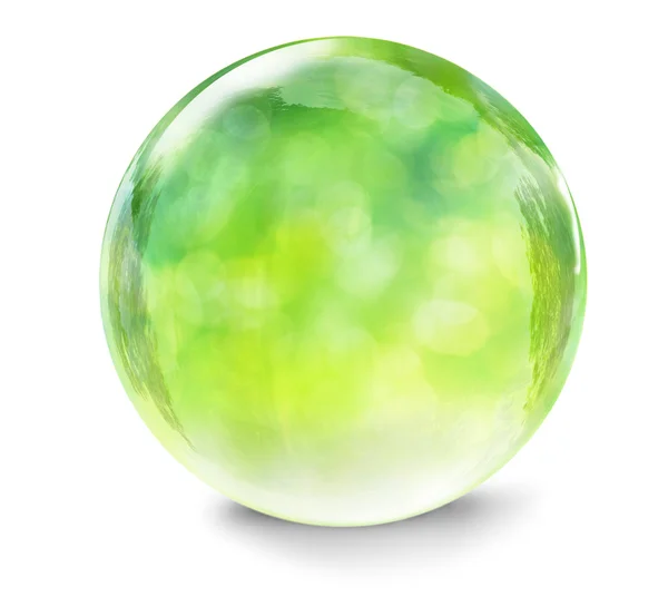Green glass ball — Stock Photo, Image