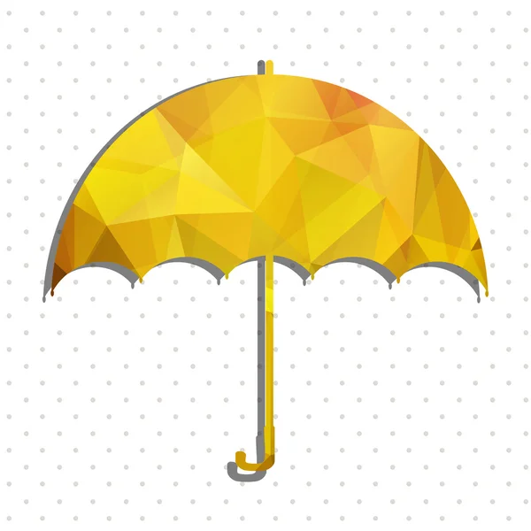 Gelber Regenschirm poligonal — Stockvektor