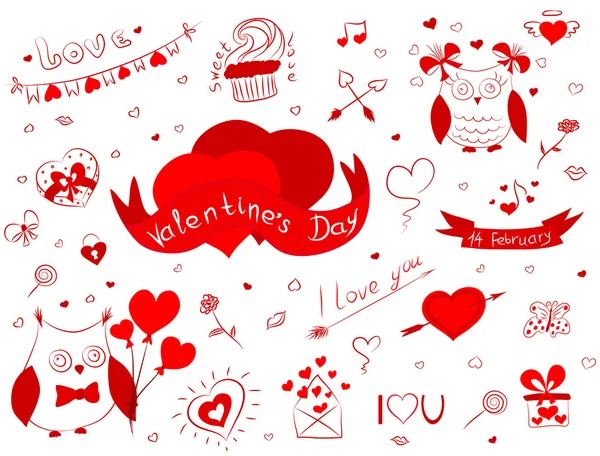 Valentijn doodles — Stockvector