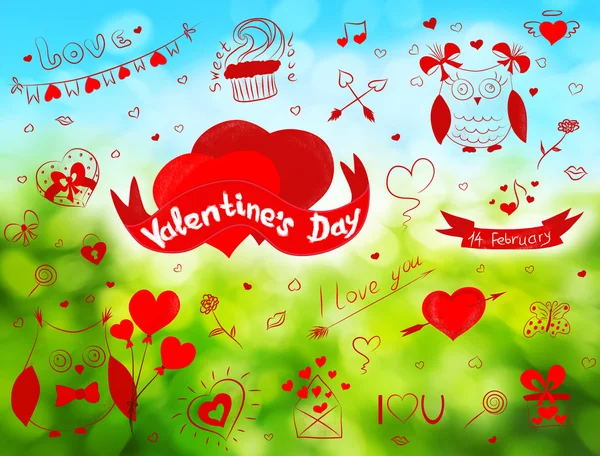 Valentine doodles — Stock Photo, Image