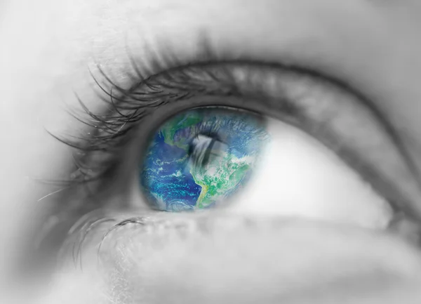 World in eye — Stock Photo, Image