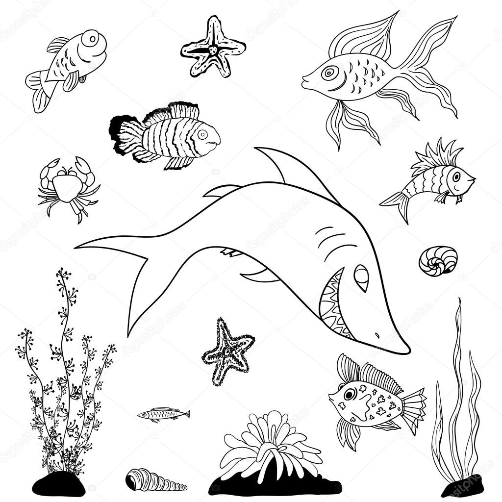 Fishes coloring pages ⬇ Vector Image by © varuna | Vector Stock 72454681