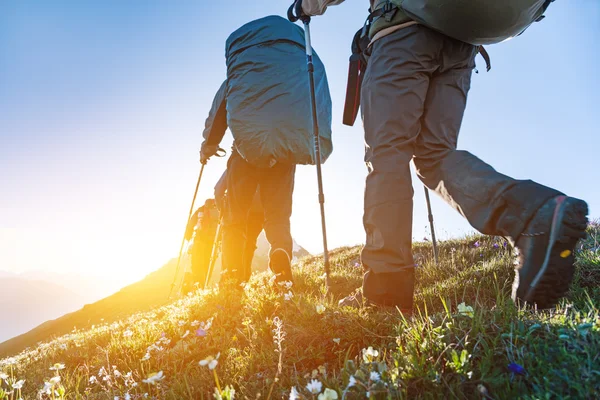 Hiking in mountains — Stock Photo, Image