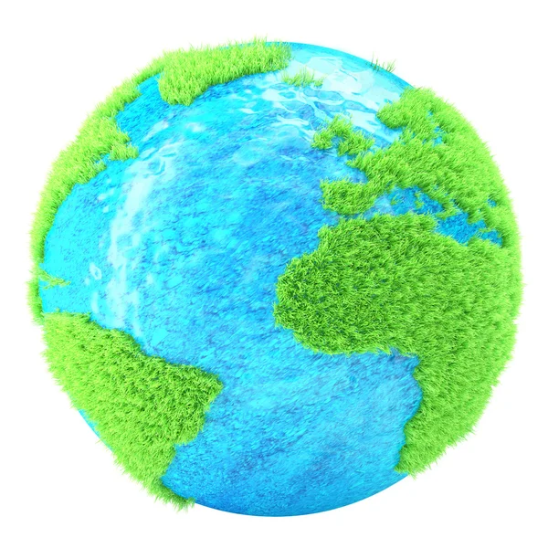 녹색 지구를 3d 그림 — 스톡 사진