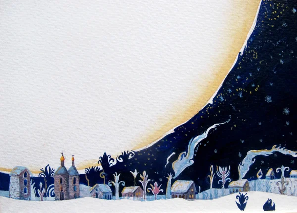 Kış arka plan. Kış gece manzarası. Yeni yıl                           