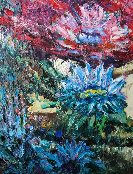 Heller farbenfroher Hintergrund, Fragment der Malerei im Stil des Impressionismus — Stockfoto