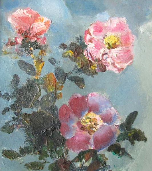 Fiori di Rosa. Un frammento del quadro. Luminoso sfondo colorato . — Foto Stock