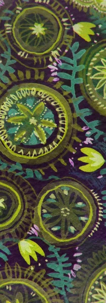 Belo padrão pintado. Padrão floral ilustrado à mão sobre papel — Fotografia de Stock