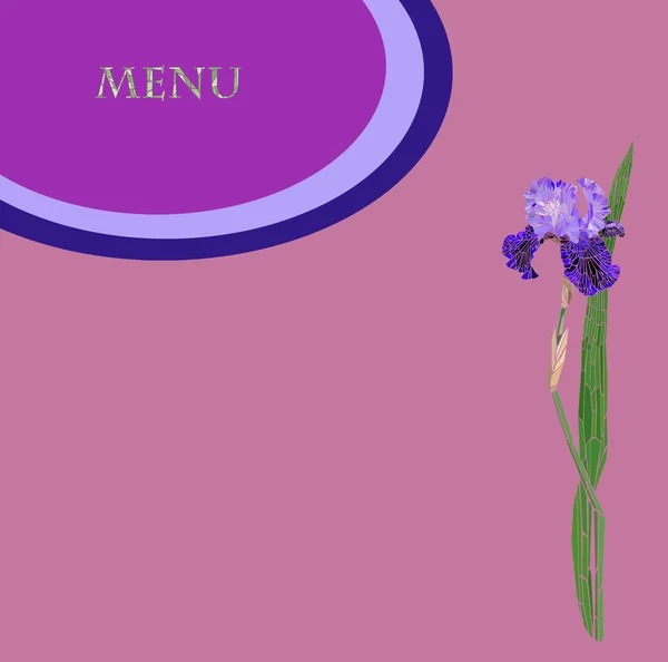 Mozaik çiçek iris ile Restoran Menü — Stok fotoğraf