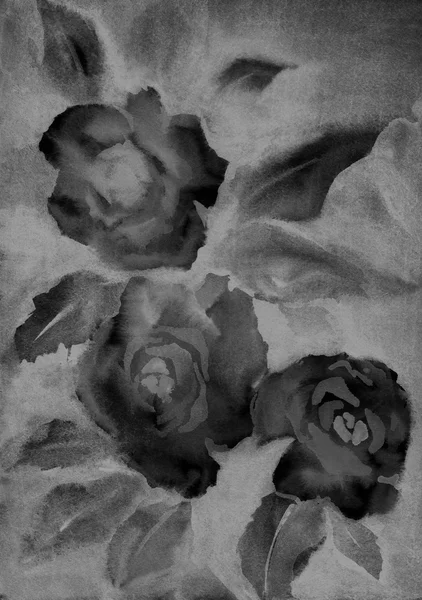 Fond aquarelle coloré avec des roses — Photo