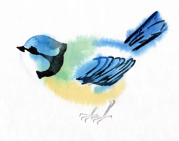 Seins oiseau aquarelle — Photo