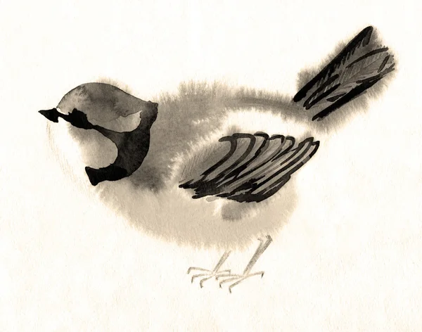 Akvarell madár mell — Stock Fotó