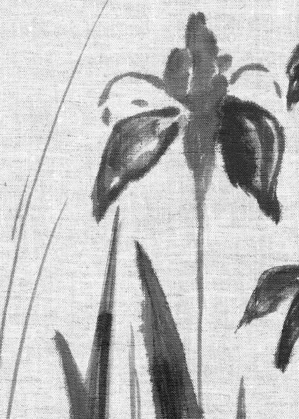 リネンの手作り花絵。アイリス — ストック写真