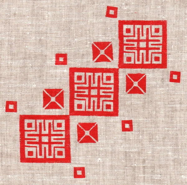 Fashion folk red pattern — Stock Photo, Image