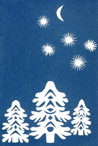 Зимний фон с деревьями — стоковое фото