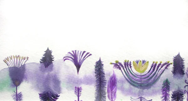 Akvarell bakgrunden med blomma — Stockfoto