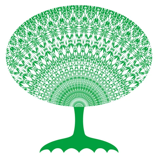 Tree Life Green Colors Openwork Elegance Picture Art Spiritual Mystical — Stock Vector