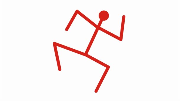 Esquema Baile Estilizado Hombre Dibujo Minimalista Una Bailarina Gráficos Videoarte — Vídeos de Stock