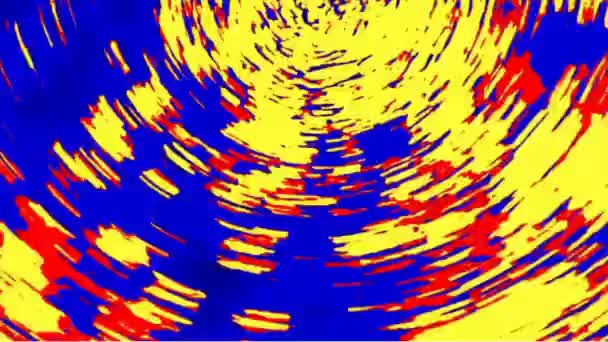 Абстрактний Жовтий Синій Малюнок Відео Процес Обертання Вихор Відеоарт — стокове відео